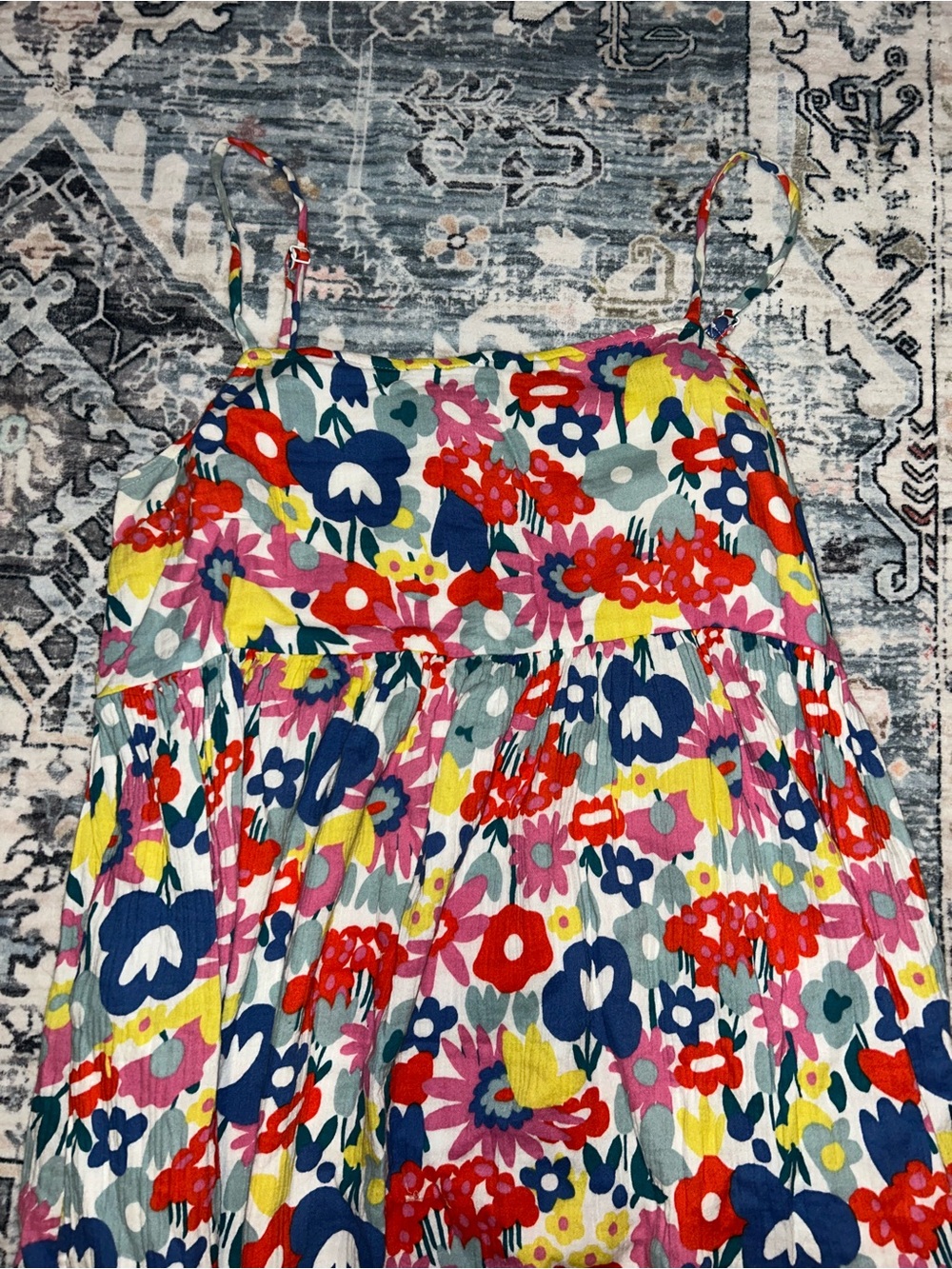 Hanna Andersson Floral Maxi Dress in Red, Blue, Yellow, Pink, Green